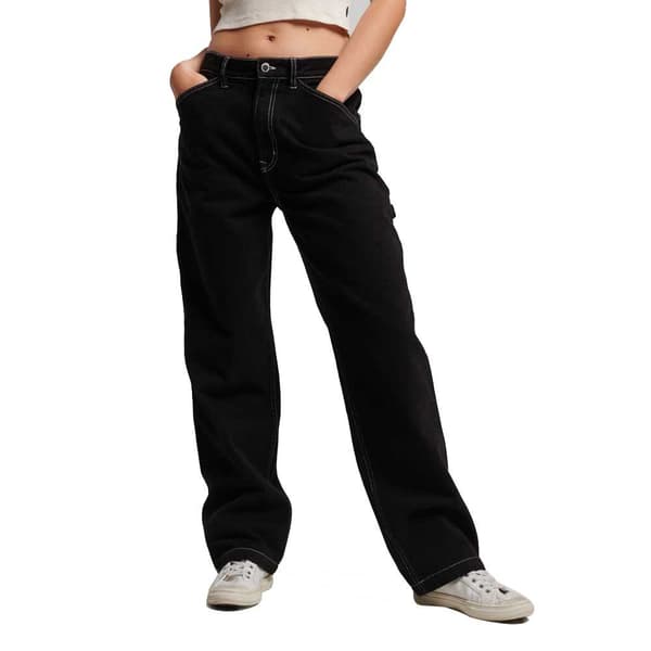 Superdry Jeans Contrast Carpenter Sort 28 / 32 Kvinde