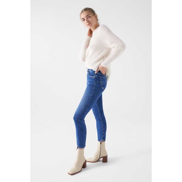 Salsa Jeans Farkut Destiny Crop Slim Fit Buttons In The Front Sininen 29 / 28 Nainen