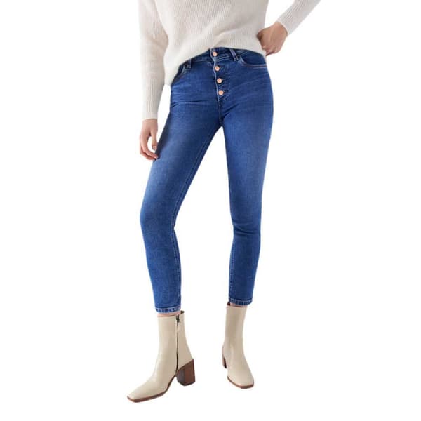 Salsa Jeans Farkut Destiny Crop Slim Fit Buttons In The Front Sininen 29 / 28 Nainen