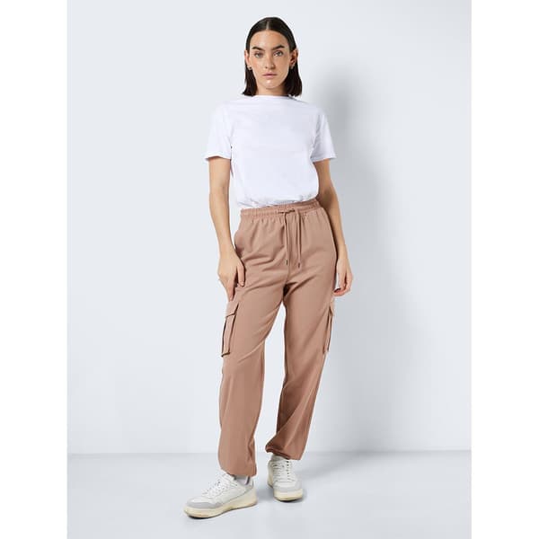 Noisy May Korkeavyötäröiset Cargo-housut Kirby Woven Beige S Nainen