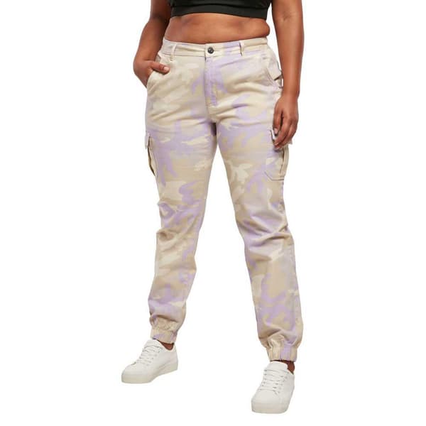 Urban Classics Cargobukser Med Mellemtalje Camo Grå 27 Kvinde