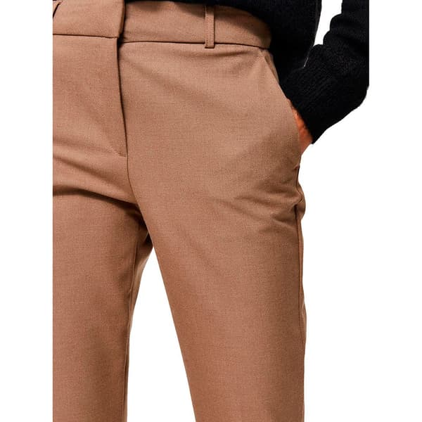 Selected Byxor Ria Mid Waist Cropped Brun 36 Kvinna