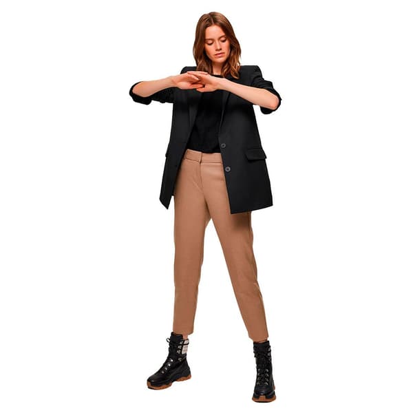Selected Byxor Ria Mid Waist Cropped Brun 36 Kvinna