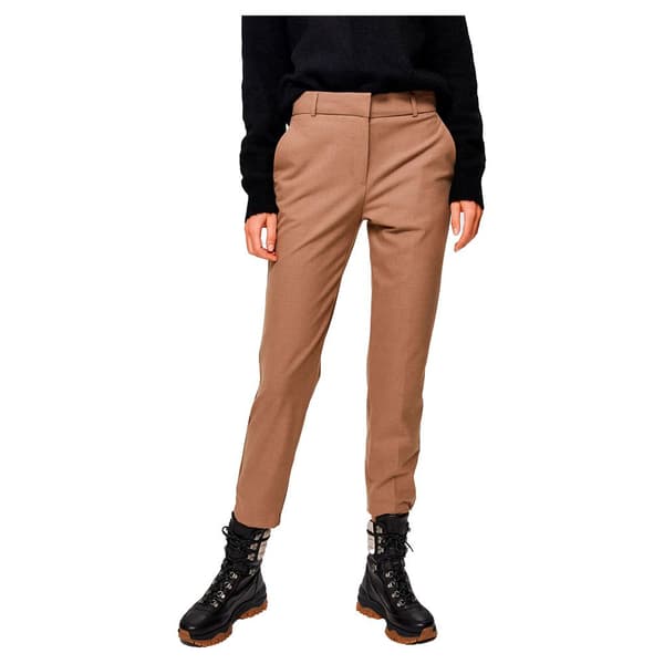 Selected Byxor Ria Mid Waist Cropped Brun 36 Kvinna