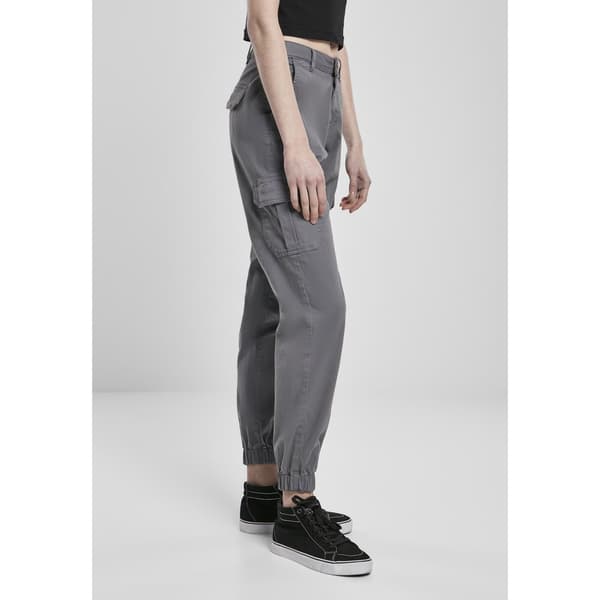 Urban Classics Bukser High Waist Cargo Grå 29 Kvinde