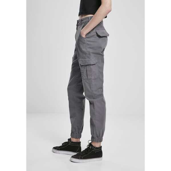 Urban Classics Bukser High Waist Cargo Grå 29 Kvinde