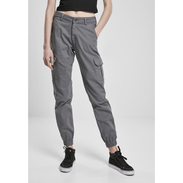 Urban Classics Bukser High Waist Cargo Grå 29 Kvinde