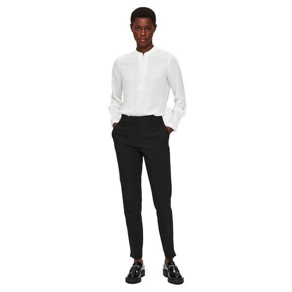 Selected Housut Rita Mid Waist Slim Musta 36 Nainen