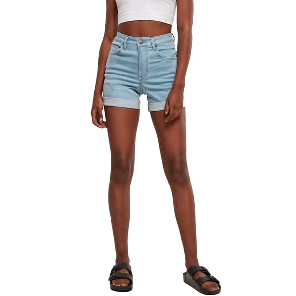 Urban Classics Denimshorts Med Mellemtalje Organic Stretch Blå 28 Kvinde