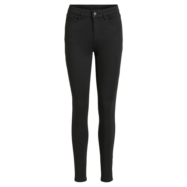 Vila Stanna Kvar Skinny Jeans I Midjan Regular Svart XL Kvinna
