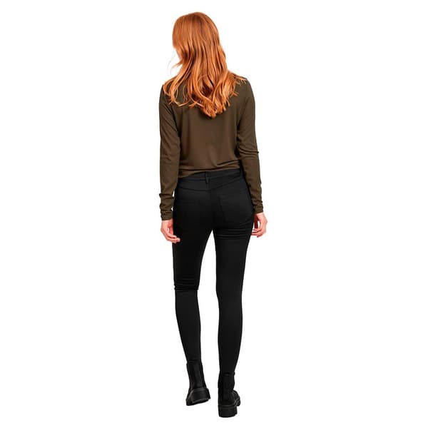 Vila Stanna Kvar Skinny Jeans I Midjan Regular Svart XL Kvinna