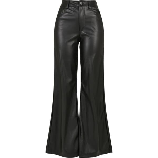 Urban Classics Bukser Bredt Ben Faux Leather Sort 27 Kvinde