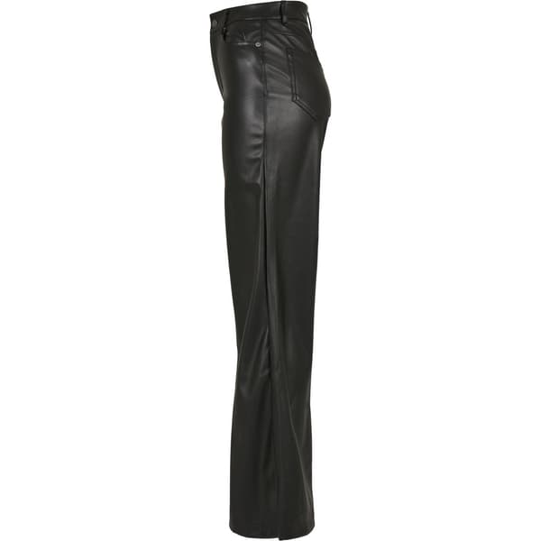 Urban Classics Bukser Bredt Ben Faux Leather Sort 27 Kvinde