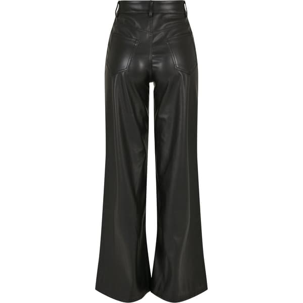 Urban Classics Bukser Bredt Ben Faux Leather Sort 27 Kvinde