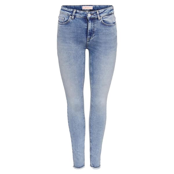 Only Jeans Med Mid Midja Blush Skinny Fit Ank Raw Rea694 Blå M / 32 Kvinna