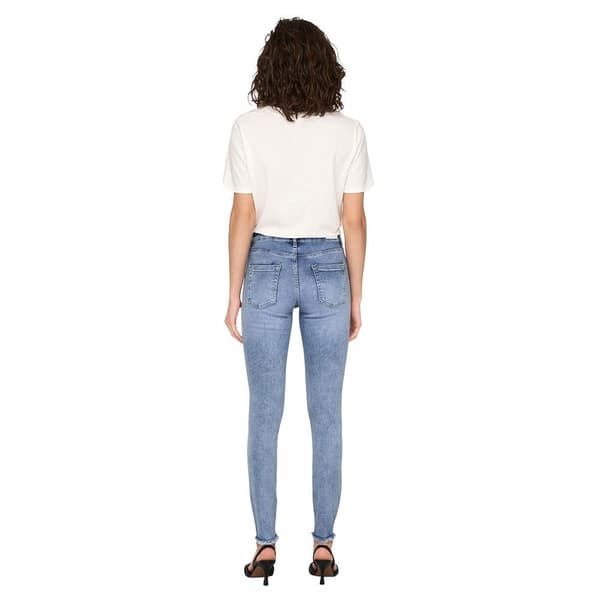 Only Jeans Med Mid Midja Blush Skinny Fit Ank Raw Rea694 Blå M / 32 Kvinna