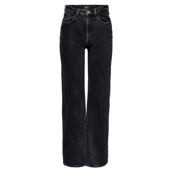 Only Jeans Med Hög Midja Juicy Wide Leg Svart 29 / 30 Kvinna