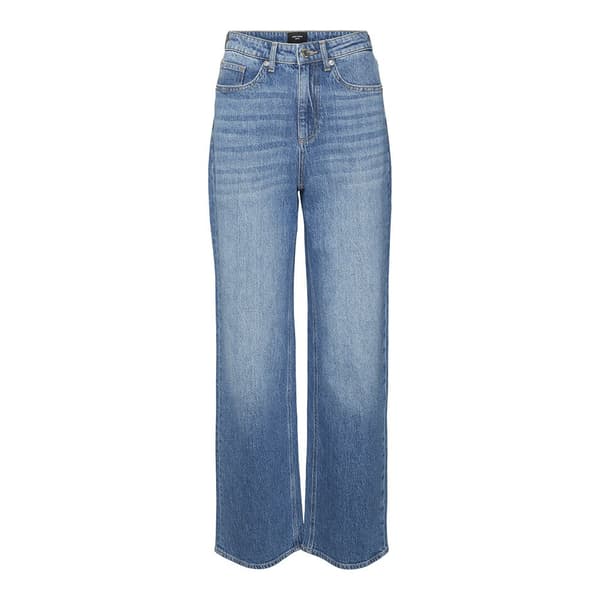 Vero Moda Jeans Med Høj Talje Tessa Wide Straight Fit Ra380 Ga Blå 32 / 32 Kvinde
