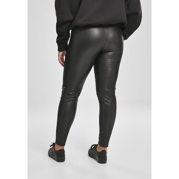 Urban Classics Falsk Læder Stor Leggings Sort 2XL Kvinde