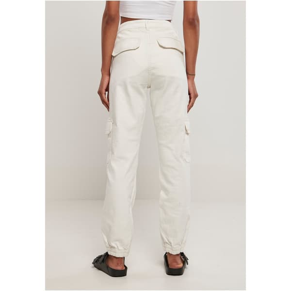 Urban Classics Jeans Med Høj Talje Organic Stretch Cargo Hvid 28 Kvinde