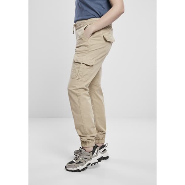 Urban Classics Bukser High Waist Cargo Jogging Beige 2XL Kvinde