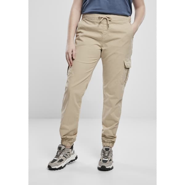 Urban Classics Bukser High Waist Cargo Jogging Beige 2XL Kvinde