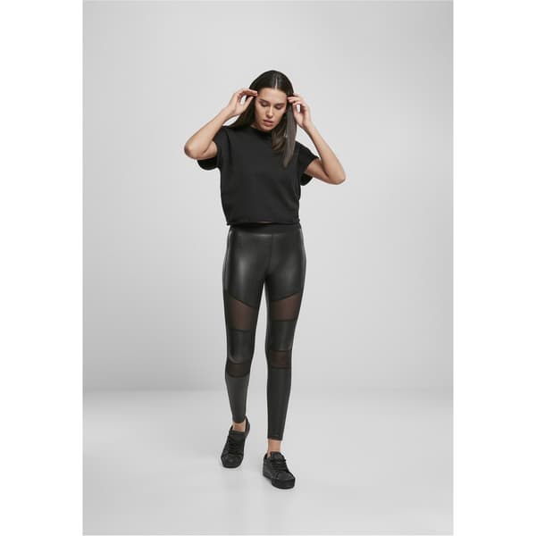 Urban Classics Leggings I Kunstlæder Sort 2XL Kvinde