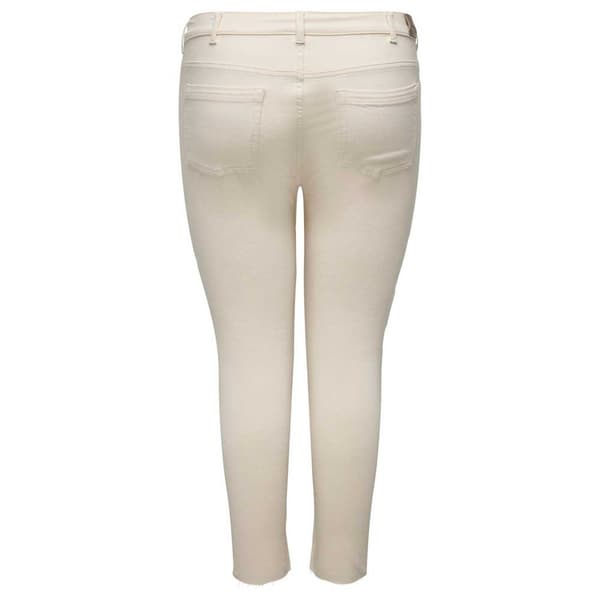 Only Carmakoma Tavalliset Vyötäröfarkut Willy Ank Raw Skinny Fit Dot019 Beige 50 / 32 Nainen
