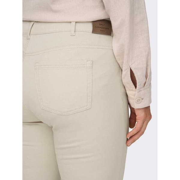 Only Carmakoma Tavalliset Vyötäröfarkut Willy Ank Raw Skinny Fit Dot019 Beige 50 / 32 Nainen