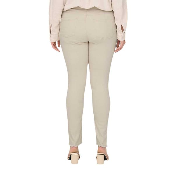 Only Carmakoma Tavalliset Vyötäröfarkut Willy Ank Raw Skinny Fit Dot019 Beige 50 / 32 Nainen