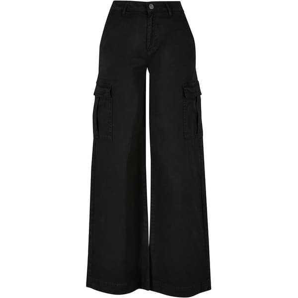 Urban Classics Højtaljede Cargobukser Twill Sort 31 Kvinde