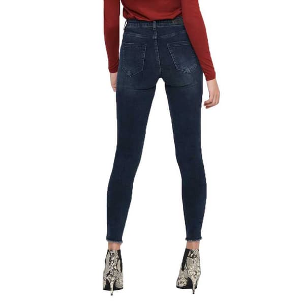 Only Jeans Blush Life Mid Waist Skinny Ankle Blå S / 34 Kvinde