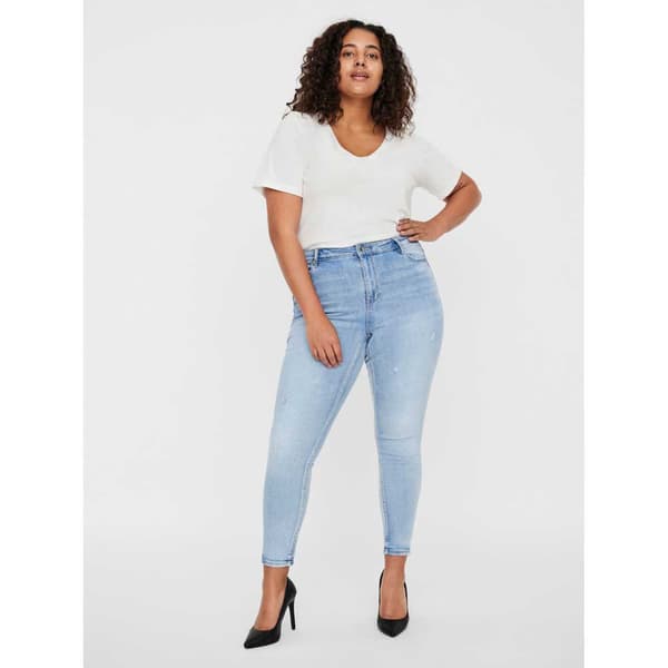 Vero Moda Curve Jeans Med Høj Talje Phia Skinny Fit Gu3162 Blå 46 / 32 Kvinde