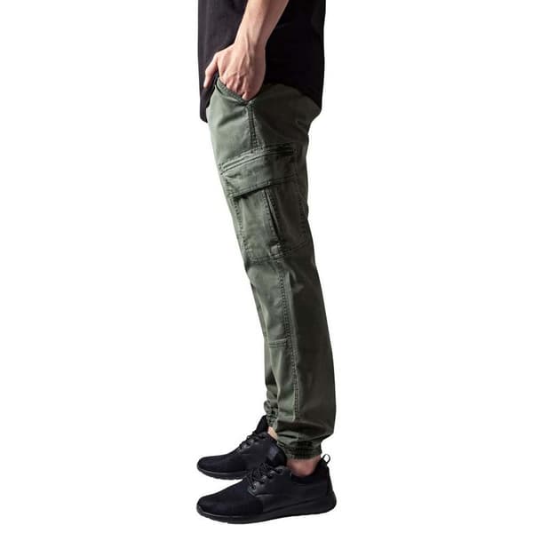 Urban Classics Cargo Joggere Washed Twill Grøn 42 Mand