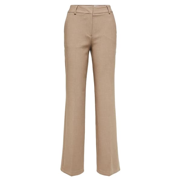 Selected Byxor Med Mid Midja Rita Wide Fit Beige 34 / 30 Kvinna