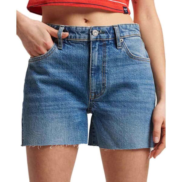 Superdry Shorts Vintage Mid Rise Cut Off Blå 28 Kvinna