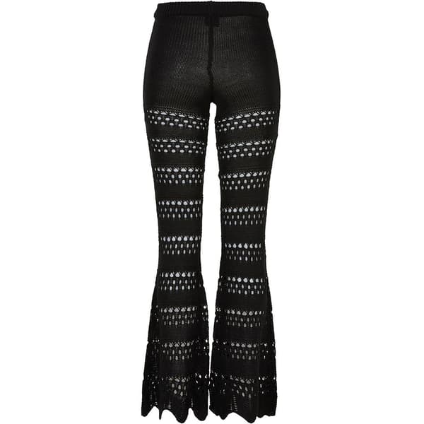 Urban Classics Leggings Med Høj Talje Flared Crochet Sort L Kvinde