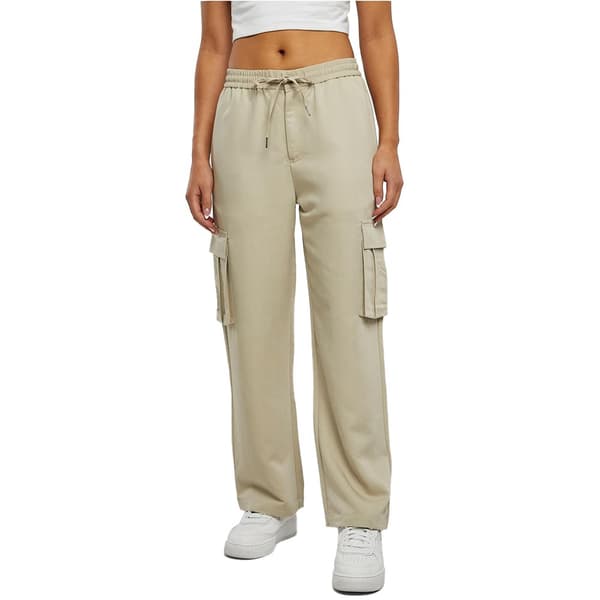 Urban Classics Cargo Bukser Vicose Straight Leg Beige M Kvinde