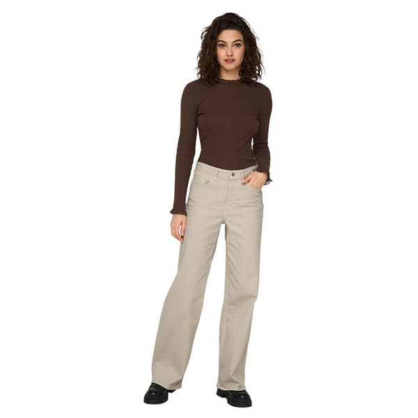 Only Jeans Med Hög Midja Juicy Wide Leg Fit Beige 26 / 34 Kvinna