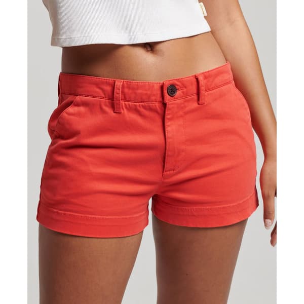 Superdry Chino-shortsit Vintage Hot Punainen L Nainen