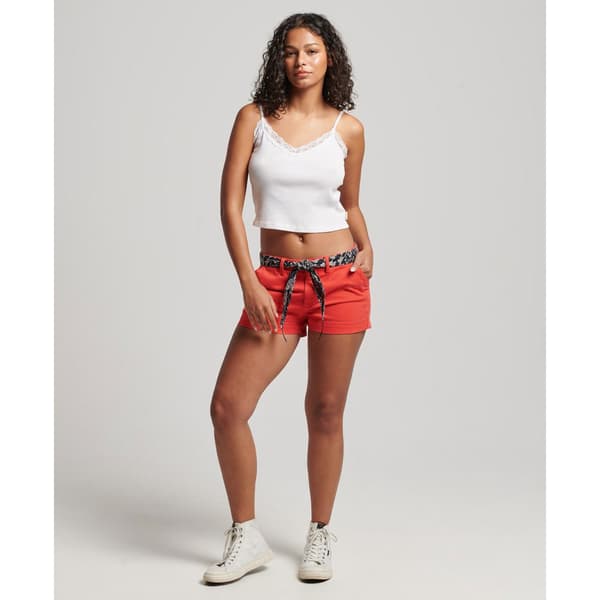 Superdry Chino-shortsit Vintage Hot Punainen L Nainen