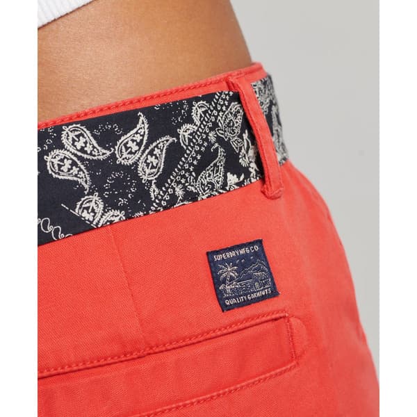 Superdry Chino-shortsit Vintage Hot Punainen L Nainen