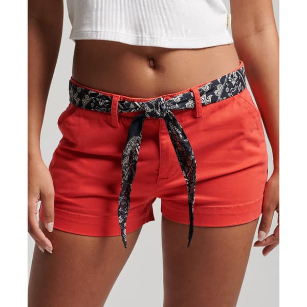 Superdry Chino-shortsit Vintage Hot Punainen L Nainen