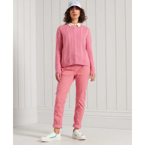 Superdry Chino Byxor Slim Rosa 26 / 30 Kvinna