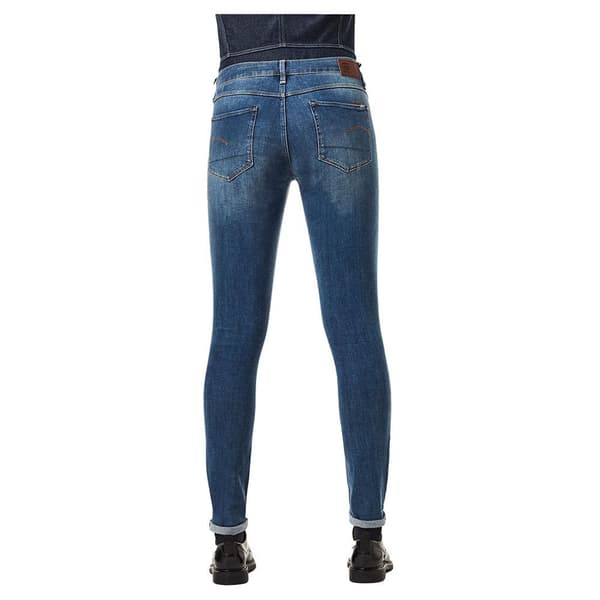 G-star Jeans 3301 Mid Skinny Blå 33 / 32 Kvinna