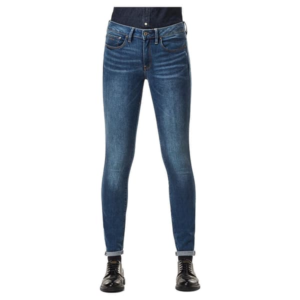 G-star Jeans 3301 Mid Skinny Blå 33 / 32 Kvinna