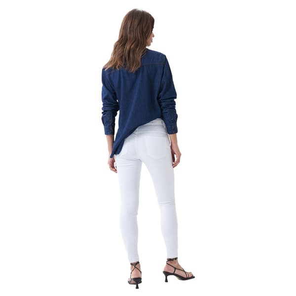 Salsa Jeans 121088-000 Secret Glamour Push In Cropped In Coloured Fabric Secret Glamour Push In Cropped In Coloured Fabric Jeans Hvid 32 / 30 Kvinde
