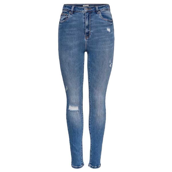 Only Jeans Mila Life High Waist Skinny Destroy Bj139945 Blå 26 / 34 Kvinna