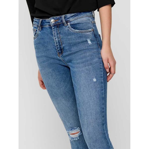 Only Jeans Mila Life High Waist Skinny Destroy Bj139945 Blå 26 / 34 Kvinna
