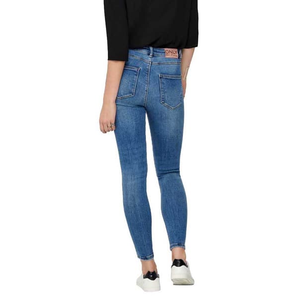 Only Jeans Mila Life High Waist Skinny Destroy Bj139945 Blå 26 / 34 Kvinna